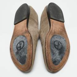 Giorgio Armani Beige Leather Slip On Loafers Size 42
