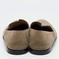 Giorgio Armani Beige Leather Slip On Loafers Size 42