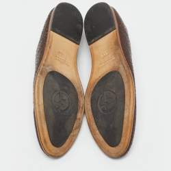 Giorgio Armani Brown Leather Smoking Loafers Size 42.5