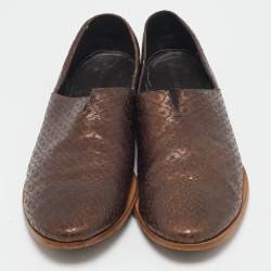 Giorgio Armani Brown Leather Smoking Loafers Size 42.5