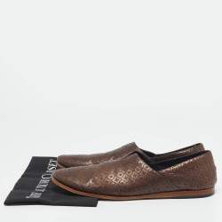 Giorgio Armani Brown Leather Smoking Loafers Size 42.5