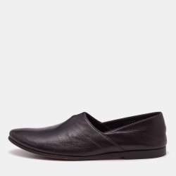 Giorgio Armani Brown Leather Smoking Slippers Size 43