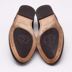 Giorgio Armani Brown Leather Smoking Slippers Size 43