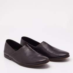 Giorgio Armani Brown Leather Smoking Slippers Size 43