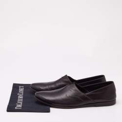 Giorgio Armani Brown Leather Smoking Slippers Size 43