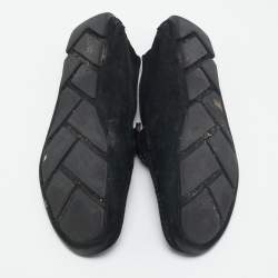 Giorgio Armani Navy Blue Suede Slip On Loafers Size 43