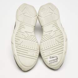Giorgio Armani Grey/White Fabric and Suede Low Top Sneakers Size 41