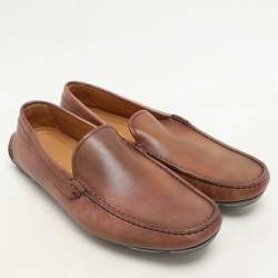 Giorgio Armani Brown Leather Loafers Size 40