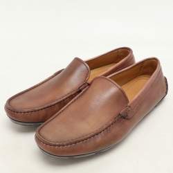Giorgio Armani Brown Leather Loafers Size 40