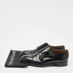 Pre Owned Giorgio Armani Black Leather Monk Strap Oxfords Size 42