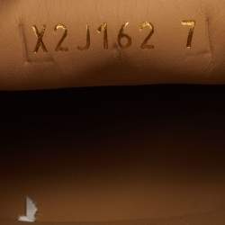 Pre Owned Giorgio Armani Embroidered Logo Size 41 Brown Suede Slip On Loafers