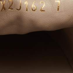 Pre Owned حذا ء لوفرز جورجيو أرماني جلد بيج مطرز شعار سليب أون مقاس 41