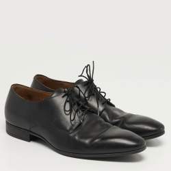Pre Owned Giorgio Armani Size 44 Black Leather Derby