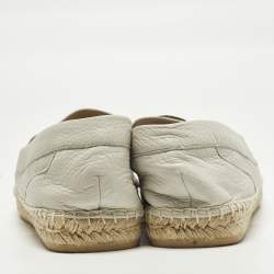 Pre Owned Giorgio Armani Size 44 Grey Croc Embossed Leather and Leather Loafers