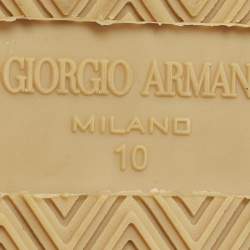 Pre Owned Giorgio Armani Size 44 Grey Croc Embossed Leather and Leather Loafers