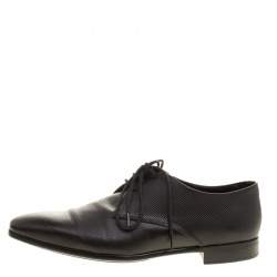 Giorgio Armani Black Textured Leather Lace Up Oxfords Size 41