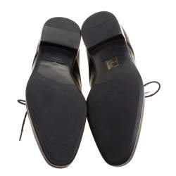 Giorgio Armani Black Textured Leather Lace Up Oxfords Size 41