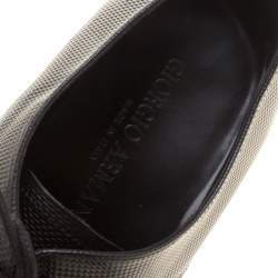 Giorgio Armani Black Textured Leather Lace Up Oxfords Size 41