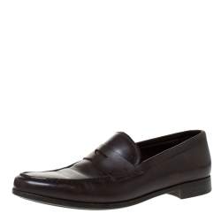 Giorgio Armani Brown Leather Loafers Size 42
