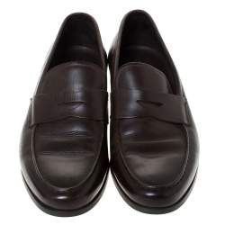 Giorgio Armani Brown Leather Loafers Size 42