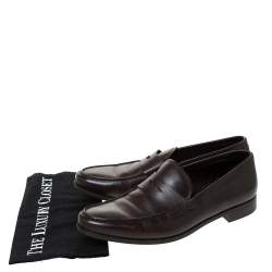 Giorgio Armani Brown Leather Loafers Size 42