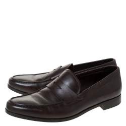 Giorgio Armani Brown Leather Loafers Size 42
