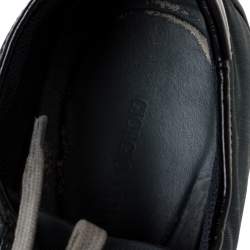 Giorgio Armani Black/Dark Teal Nylon and Leather Lace Low Top Sneakers Size 44