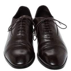 Giorgio Armani Brown Leather Classic Oxfords Size 42