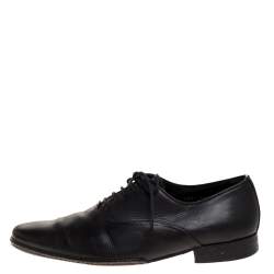 Giorgio Armani Black Leather Lace Up Oxford Size 44
