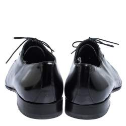 Giorgio Armani Black Textured Leather Lace Up Oxfords Size 44