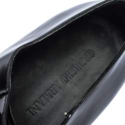 Giorgio Armani Black Textured Leather Lace Up Oxfords Size 44