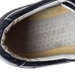 Giorgio Armani Dark Blue Leather Lace Low Top Sneakers Size 42