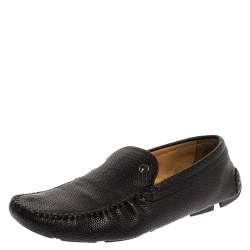 Giorgio Armani - Pointed-Toe Patent-leather Loafers, 100% Sheepskin, Black, Size: 39