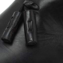 Pre Owned Giorgio Armani Black Leather Tassel Loafers Size 43