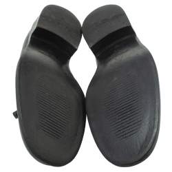 Pre Owned Giorgio Armani Black Leather Tassel Loafers Size 43