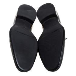 Pre Owned Giorgio Armani Black Leather Slip On Loafers Size 41