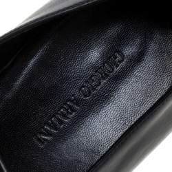 Pre Owned Giorgio Armani Black Leather Slip On Loafers Size 41