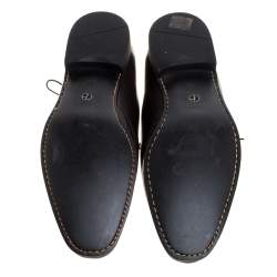 Giorgio Armani Dark Brown Leather Classic Oxfords Size 46