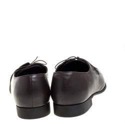 Giorgio Armani Dark Brown Leather Classic Oxfords Size 46