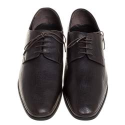 Giorgio Armani Dark Brown Leather Classic Oxfords Size 46