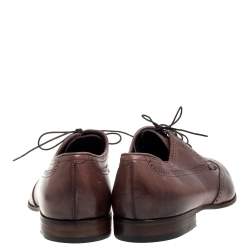 Giorgio Armani Brown Brogue Leather Lace Up Derby Size 45