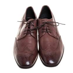 Giorgio Armani Brown Brogue Leather Lace Up Derby Size 45