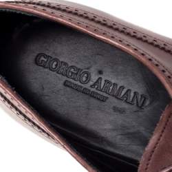 Giorgio Armani Brown Brogue Leather Lace Up Derby Size 45
