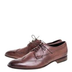 Giorgio Armani Brown Brogue Leather Lace Up Derby Size 45