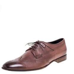 Giorgio Armani Brown Brogue Leather Lace Up Derby Size 45