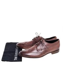 Giorgio Armani Brown Brogue Leather Lace Up Derby Size 45
