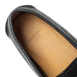 Giorgio Armani Black Leather Braided Bit Slip On Loafers Size 43.5