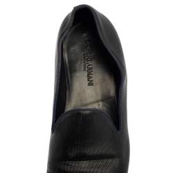 Giorgio Armani Black Leather Smoking Slippers Size 45