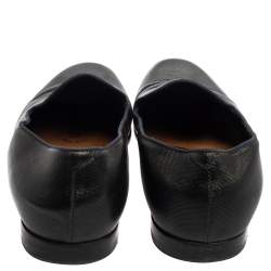 Giorgio Armani Black Leather Smoking Slippers Size 45