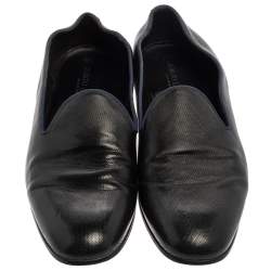 Giorgio Armani Black Leather Smoking Slippers Size 45